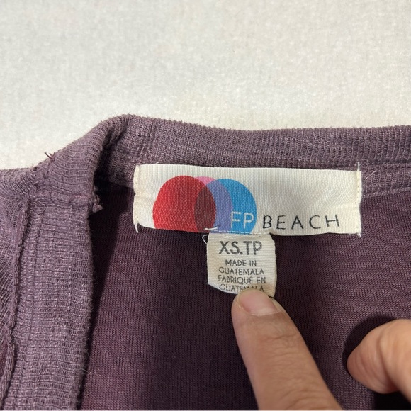 FREE PEOPLE FP BEACH Bicoastal Cardigan Sweater in Plum Size XS - Picture 6 of 9